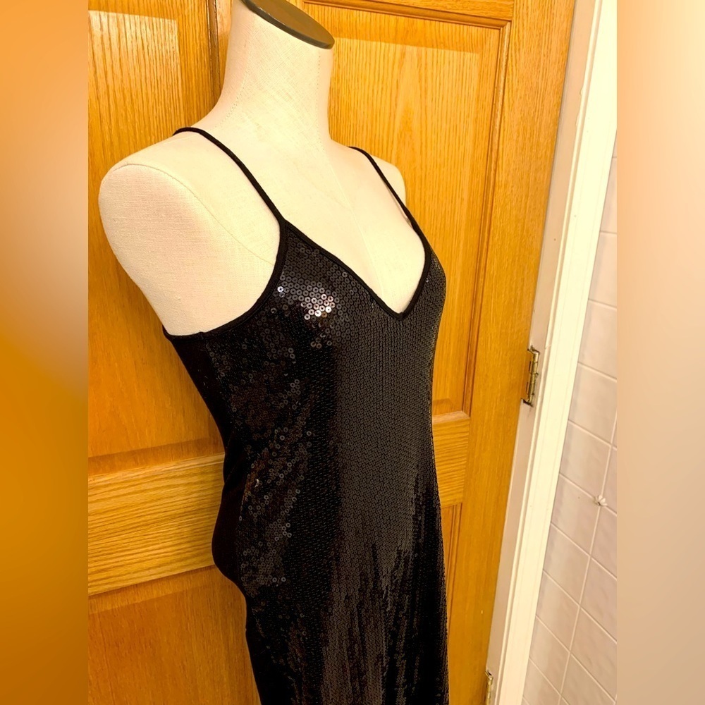 X By Gottex, Black Sparkle, Strappy Bodycon, Spaghetti Strap Party Dress Size S